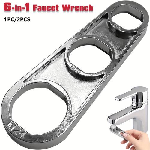 1/2 buc. chei pentru aerator robinet, cheie aerator multifuncțională pentru robinet, 6 dimensiuni 16/18/ /24/28mm, chei pentru aerator chiuvetă, instrument de deconectare pentru piese de reparare robinet bucătărie baie, cheie