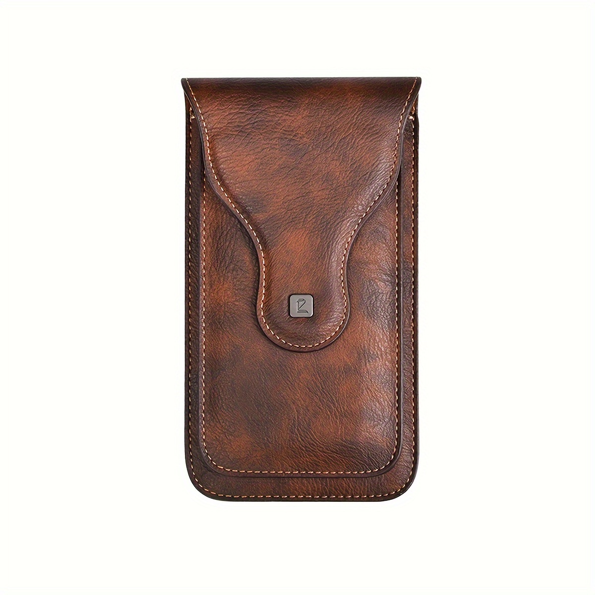 6.5-inch Leather Phone Waist Bag With Dual Compartments