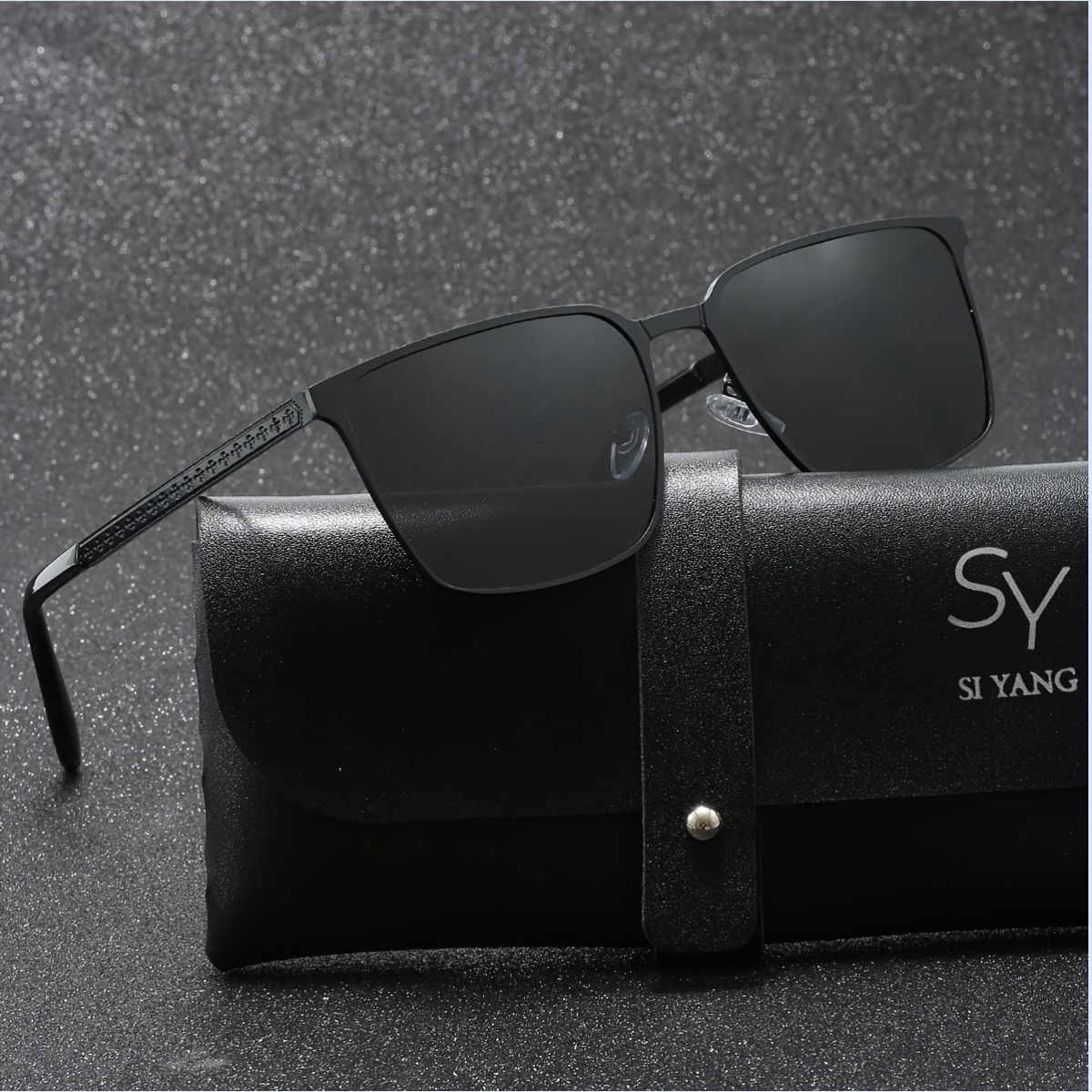 

Sy Si Yang Brand Men' Stainless Steel Polarized Glasses Simple Outdoor Driving Glasses Suitable For Gift Packaging Gift Glasses Case Glasses Cloth