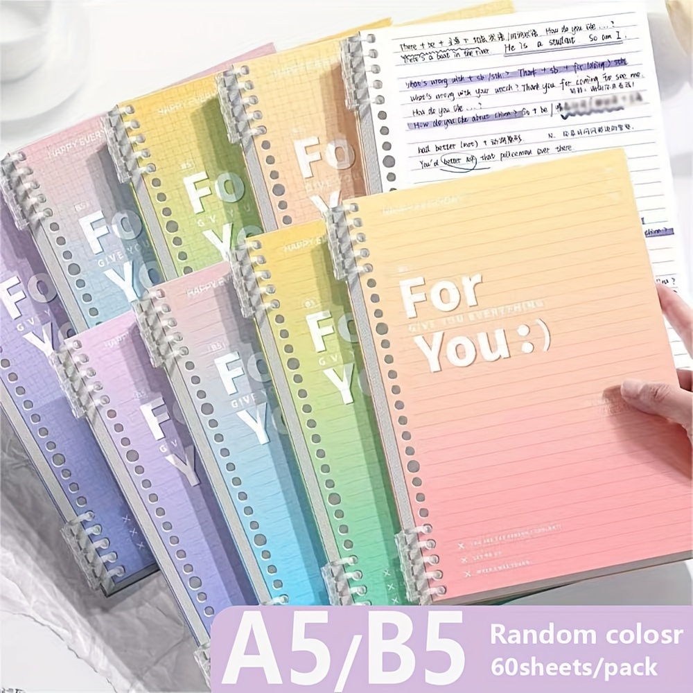 

High-quality Gradient Cover Thick Refillable Paper Notebook, A5/b5 Size, 60 Sheets, Semi-glossy Plain Pages - Assorted Colors (pack Of 1)
