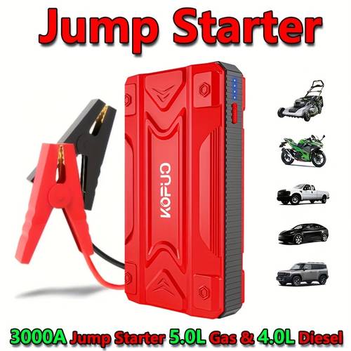 portable car er emergency power bank 12v battery booster charger for 6 0l gasoline and 5 0l diesel engines with flashlight for cars motorcycles suvs a dead battery cargador de bateria de carro