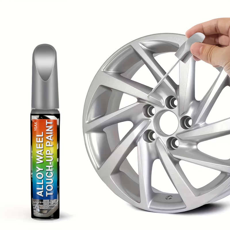 universal   kit automotive rim scratch and edge damage touch up paint set for silvery wheels   marker filler and polish