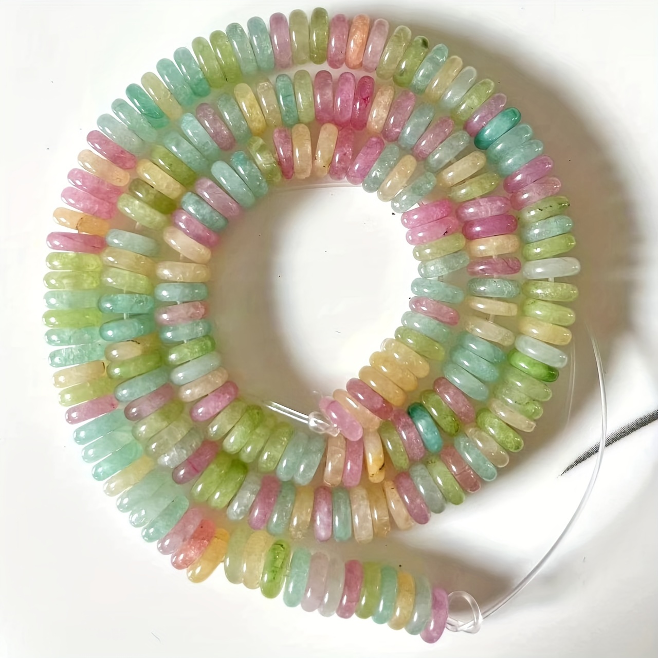 Image of 18cm Natural Mixed Color Bohemian Abacus Beads String Handmade Women's Romantic Bracelet Necklace Additions Mobile Phone Chain Additions Couple Gifts