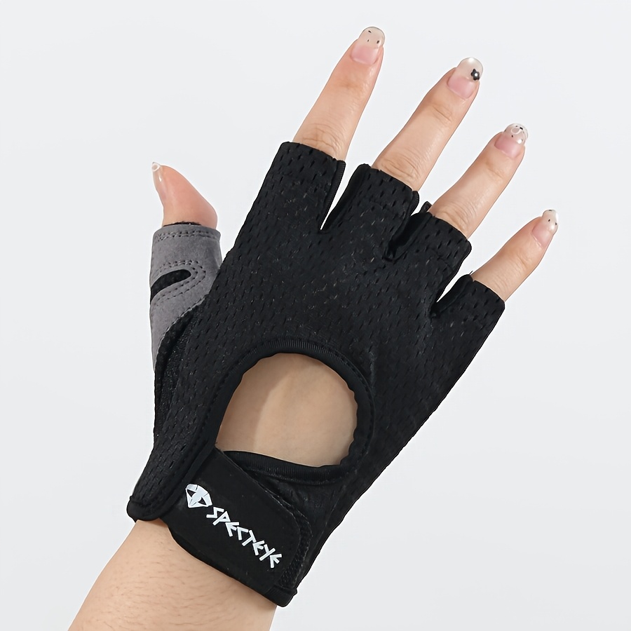 TEMU Gants de fitness demi-doigts respirants à séchage rapide pour homme et femme avec fermeture à bande adhésive, gants de cyclisme et de sport en