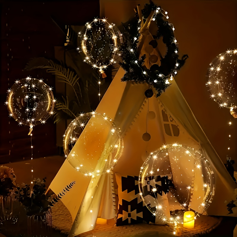 Lot De 10 Ballons Lumineux LED BoBo - Bulle Claire, Multicolore, Pour Fêtes