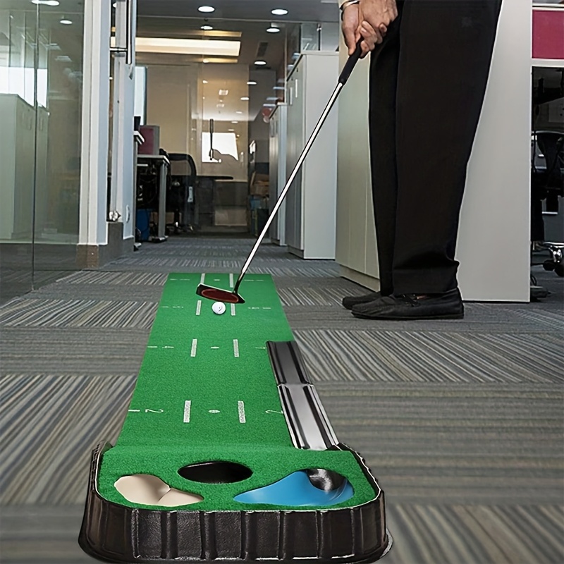 Golf Putting Mat with 3 Balls and Auto-Return Track