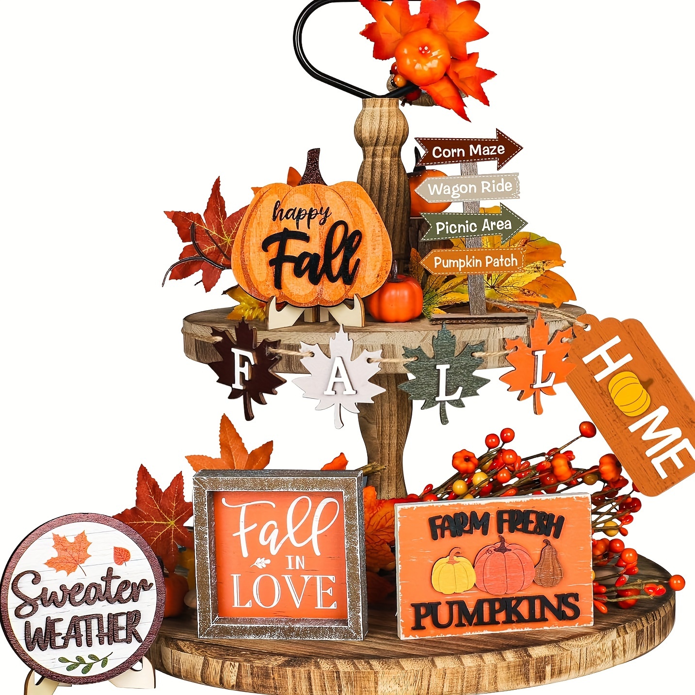 

10pcs Layered Decor Set - Signs For & Fall , Accents ( Not Included)