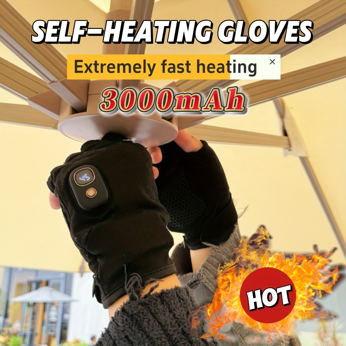 TEMU Gants Utilisables par Hommes et Femmes, une Paire de Gants Rechargeables et Chauffables, Gants Chauds, Cadeau de Saint-Valentin, pour Équitation