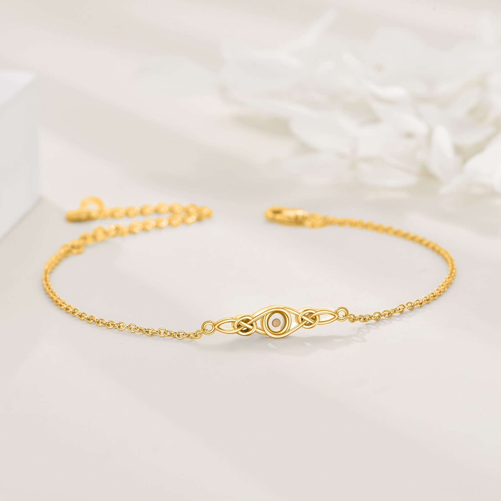 Adjustable 925 Pure Silver Golden Mustard Seed Bracelet, Faith Jewelry