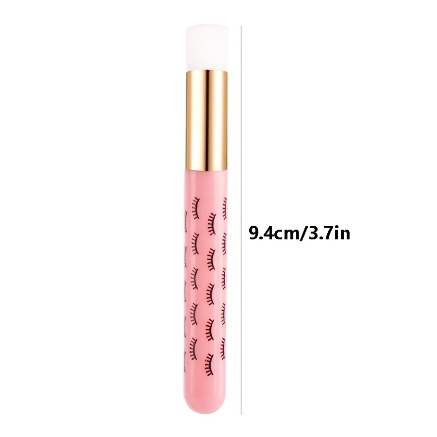 TEMU 5pcs Portable Soft Bristle Brush Set Suitable For Facial Cleansing & Eyelash Care - Nylon Bristles With Eyelash Pattern Brushes, Makeup Brushes
