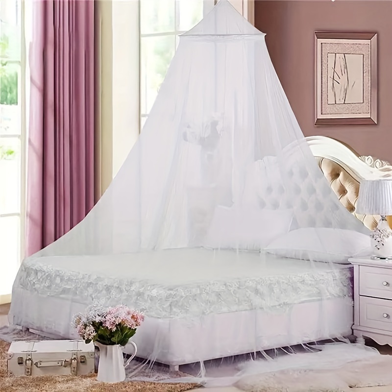 

1pc, Elegant Dome Ceiling Bed Canopy, Solid Color Court Style Mosquito Net, 23.62in X 110.24in, Home Bedroom Decor, Easy Installation, For Single To King Size Beds