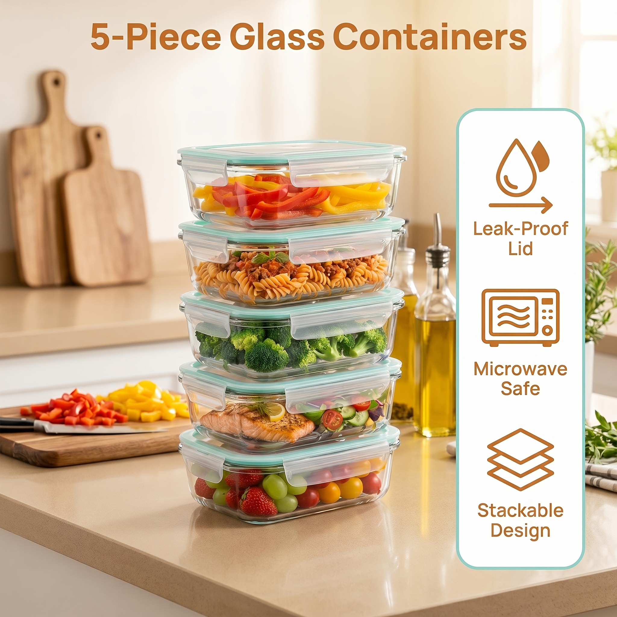 food storage glass containers sold on Temu United States