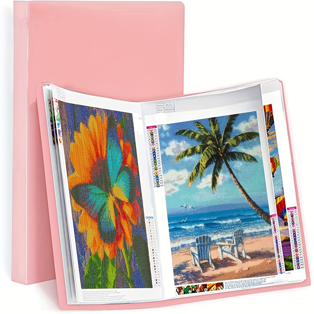 

Pink A3 Diamond Painting Organizer, 30 Pages, Plastic Material, Art Supplies & Crafts