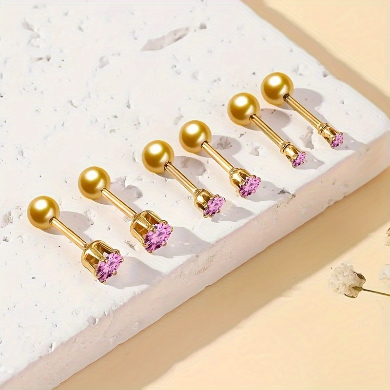 Fashionable Zirconia Hypoallergenic Small Stud Earrings
