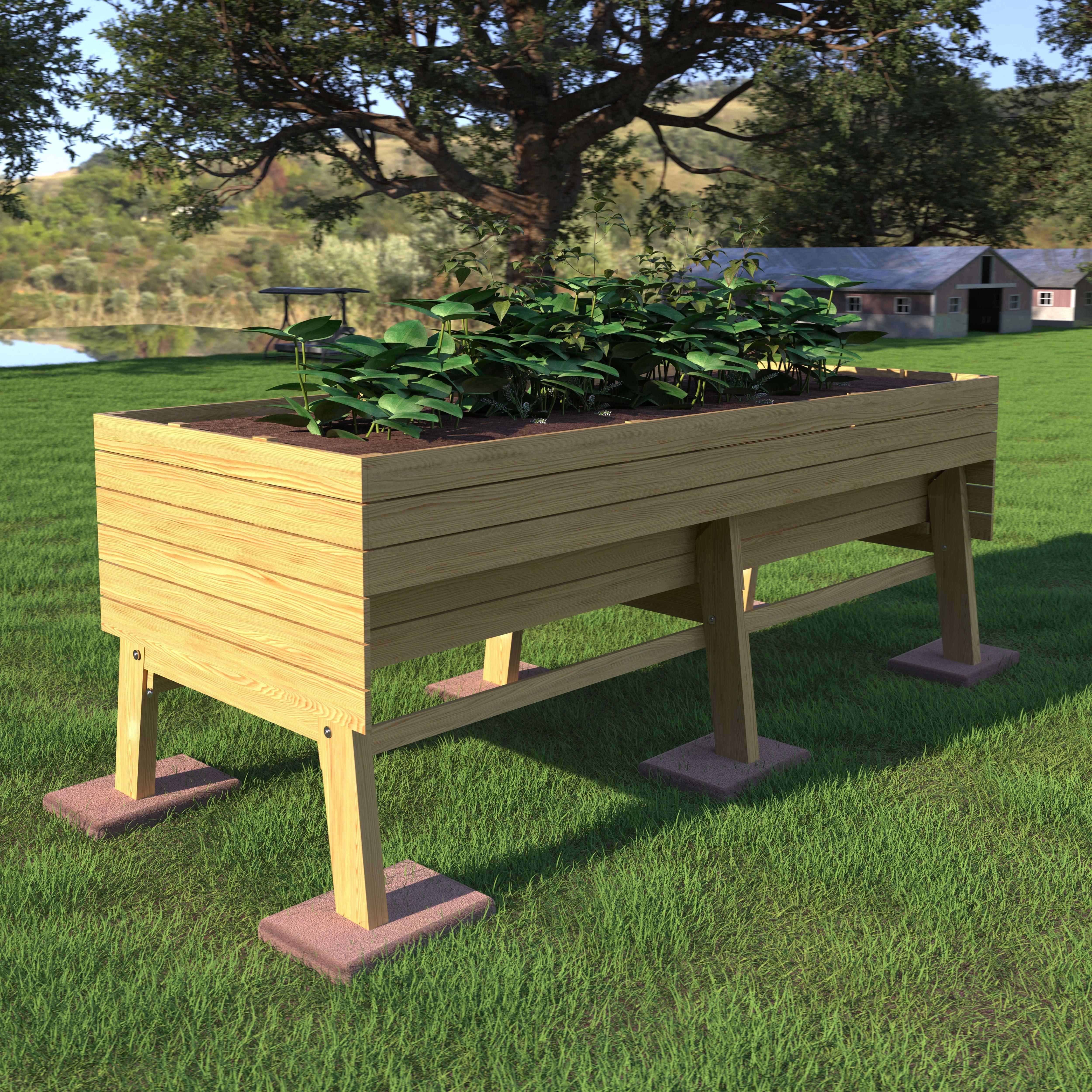 

Raised Beds For Gardening, Backyard, Patio, Balcony, Raised Garden Bed, Raised Garden Bed Outdoor, 6x3x2ft Cedar Garden Bed With A-shape Legs, Detachable Liner
