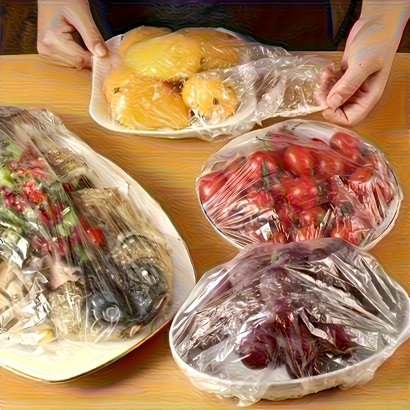 200 Reusable Elastic Food Covers for Kitchen & Restaurant Use