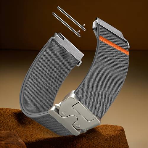 1pc adjustable polyamide watch band 18mm 20mm 22mm breathable elastic loop strap with parachute compatible with samsung galaxy watch 8 7 6 5 4 3 3s gtr 4 huawei xiaomi watch 4 5 series