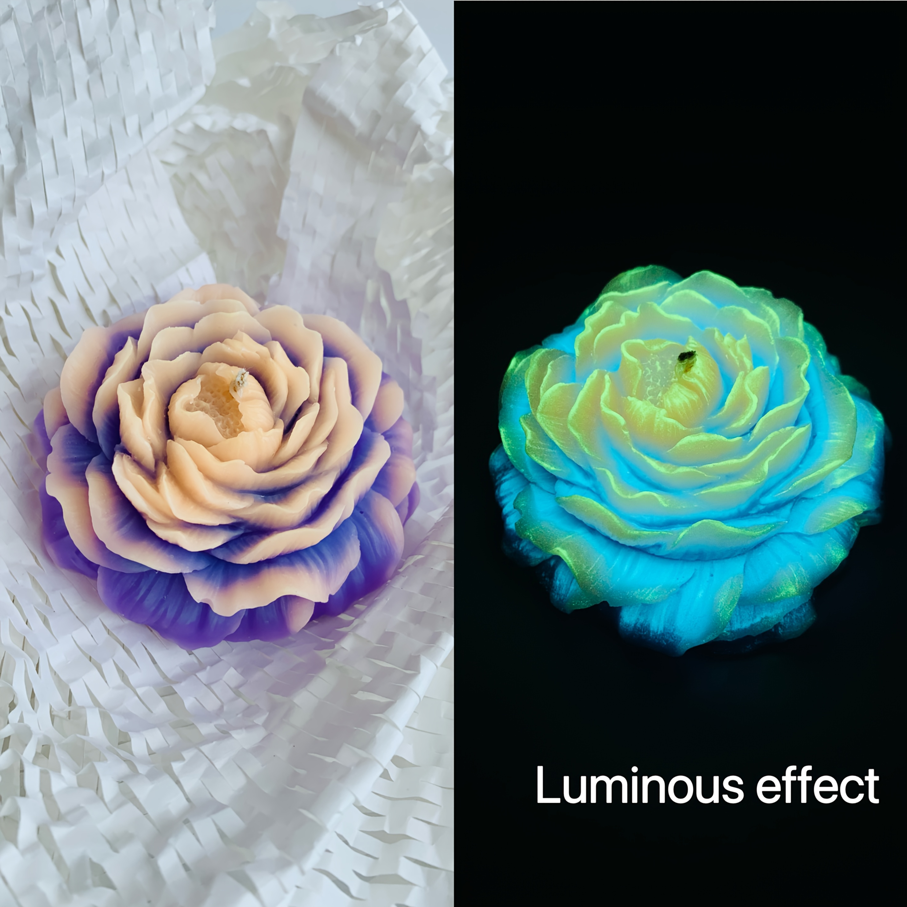 TEMU Peony Candles, Low-temperature Candles, Home Fragrance Candles, Men's And Women's Fragrance Candles Gifts, Camping Outdoor Luminous Candles,