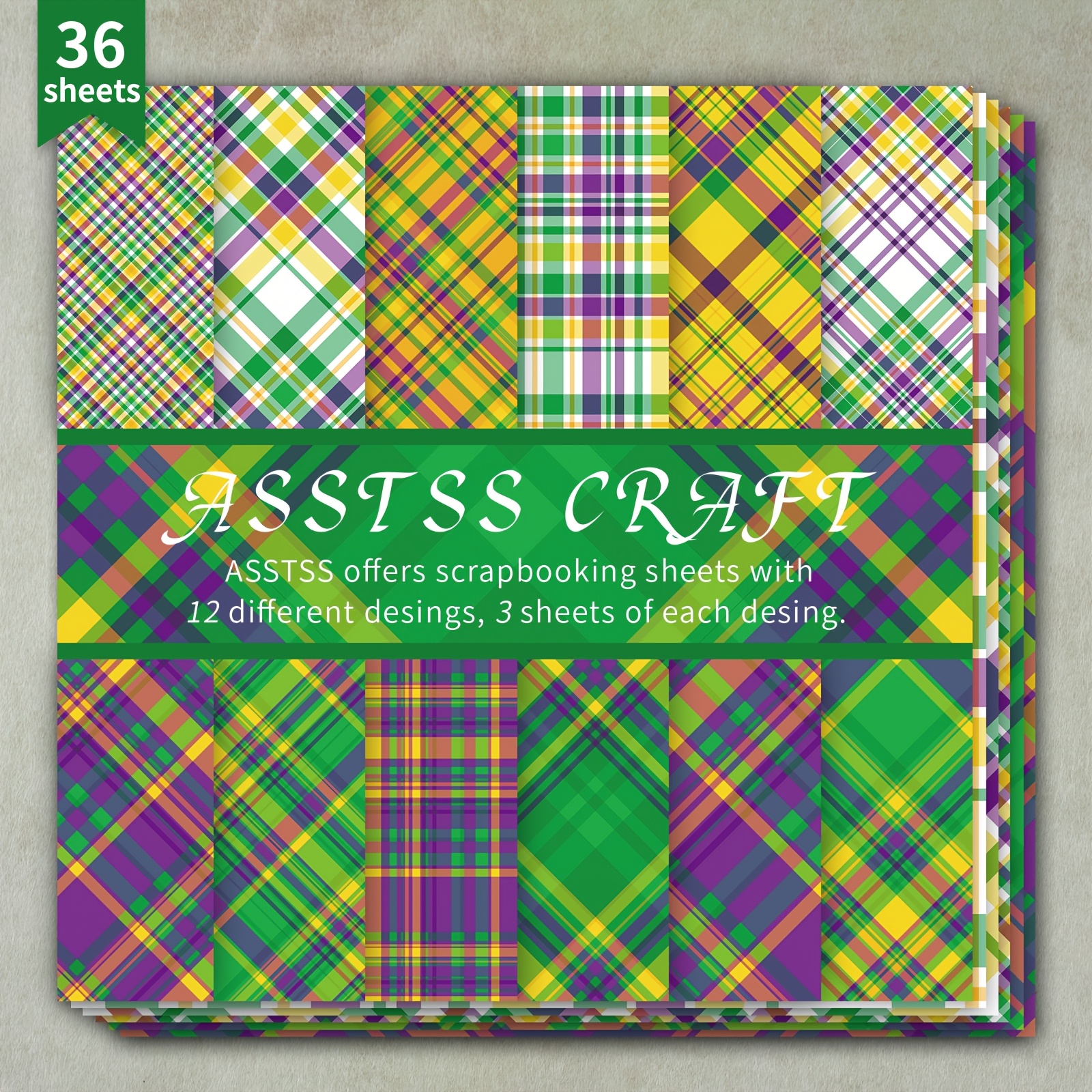 item picture 36 sheet   6 6 inch  ing paper pad colorful   contrasting mardi gras splicing style backing paper supplies heavyweight cardstock for   journaling collage art greeting cards   crafts 6 x6   pack