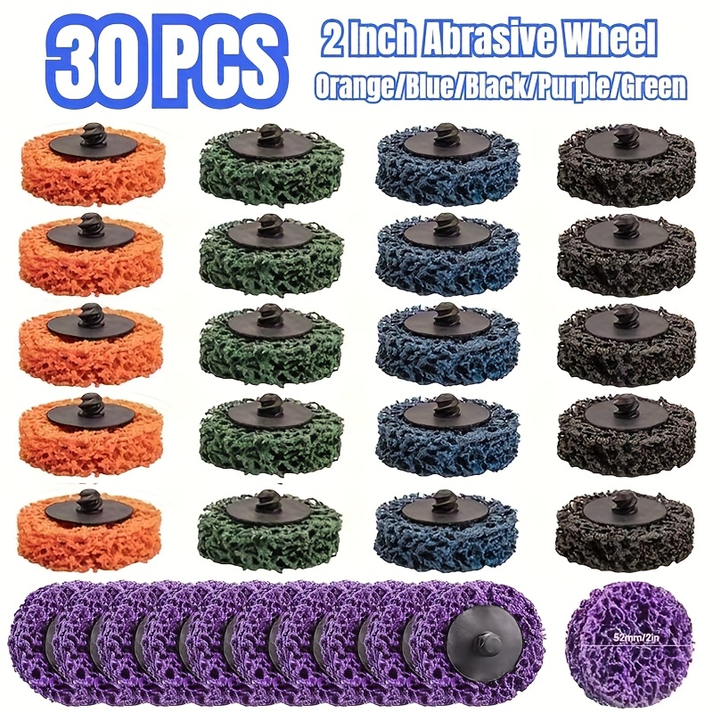 30pcs Sanding Wheel Set - 2-inch Ceramic &, Multi-colored For Rust & Paint Removal, Durable For Polishing & Grinding Metal, Wood, And More