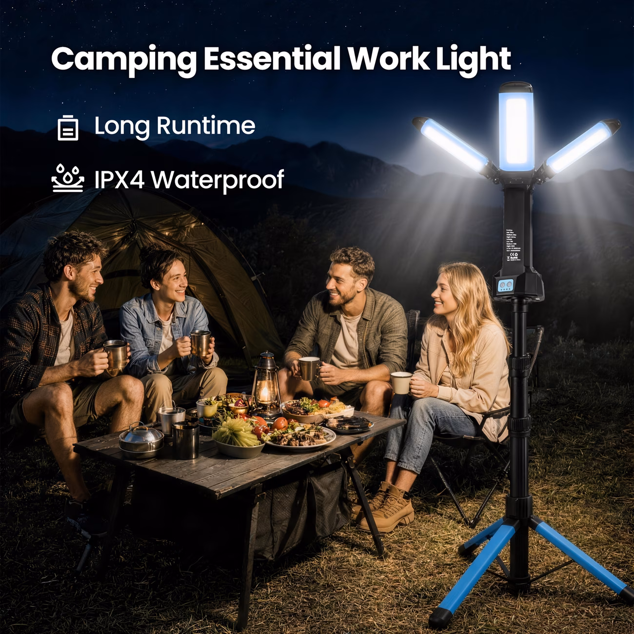 Outdoor Rechargeable Work Light 57-Inch 700-2000 L...