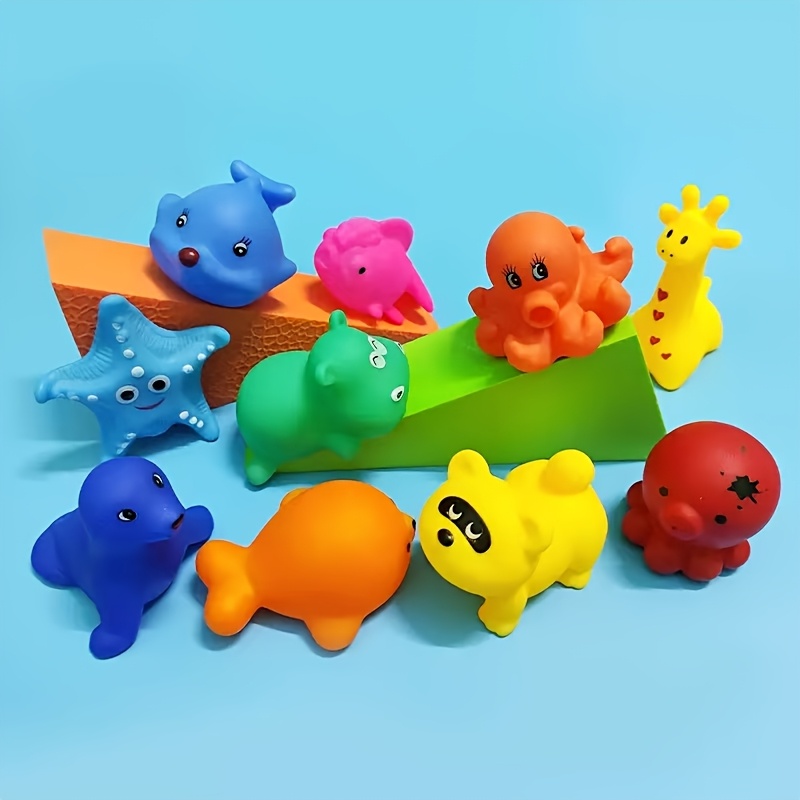 10pcs Cute Rubber Duck Toys | Colorful, Durable, Floating and Interactive Baby Bath Toys, Ideal for Baby Shower Gifts