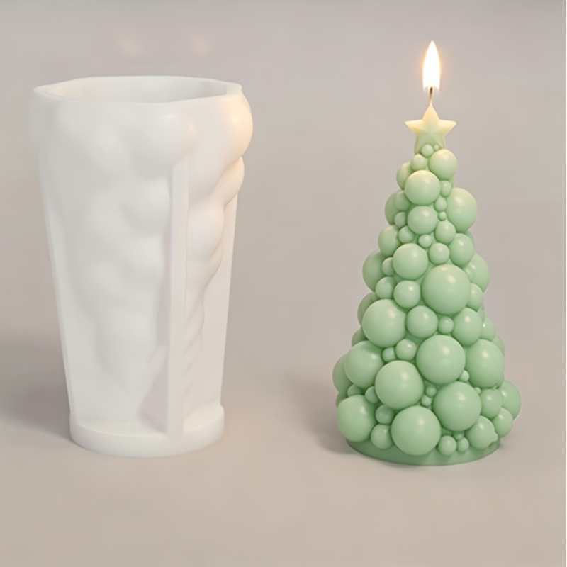 TEMU Stampo in a forma di albero di Natale a bolle con cima a forma di Astro, per ornamenti fai da te in cera , decorazioni natalizie fatte , da