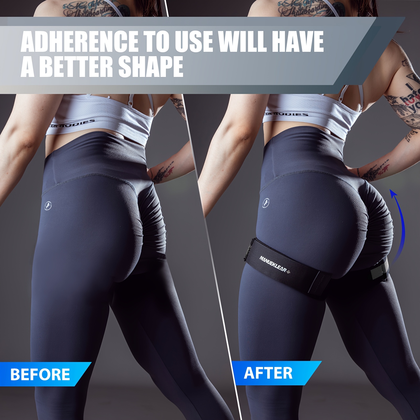 2-Pack Anti-Slip Thigh Muscle Training Belt for Resistance Training