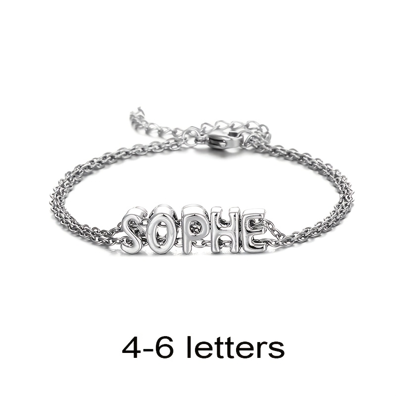 TEMU Bracciale personalizzato con e a bolle, catena in acciaio inossidabile, bracciale con a palloncino 3D, stile , per anniversario, bracciale da ,