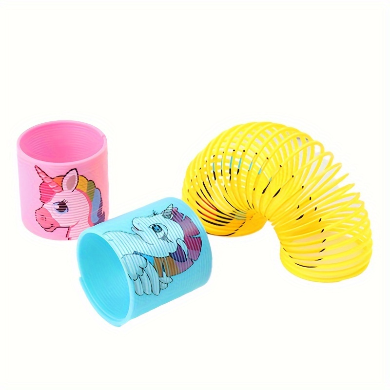 12pcs Fun Pop Fidget Toys, Cartoon Unicorn Rainbow Spring Rings, Mini ...