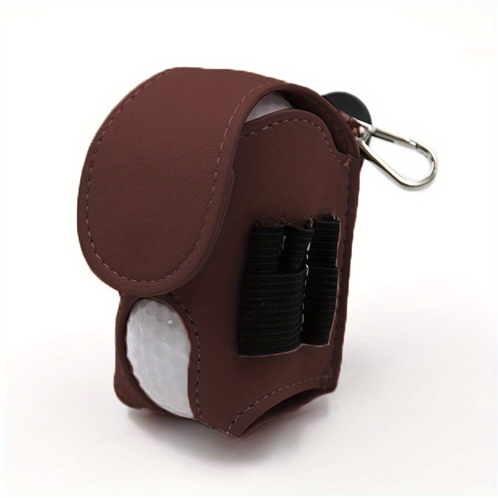 pu leather golf ball bag golf waist bag multifunctional golf accessories bag details 3