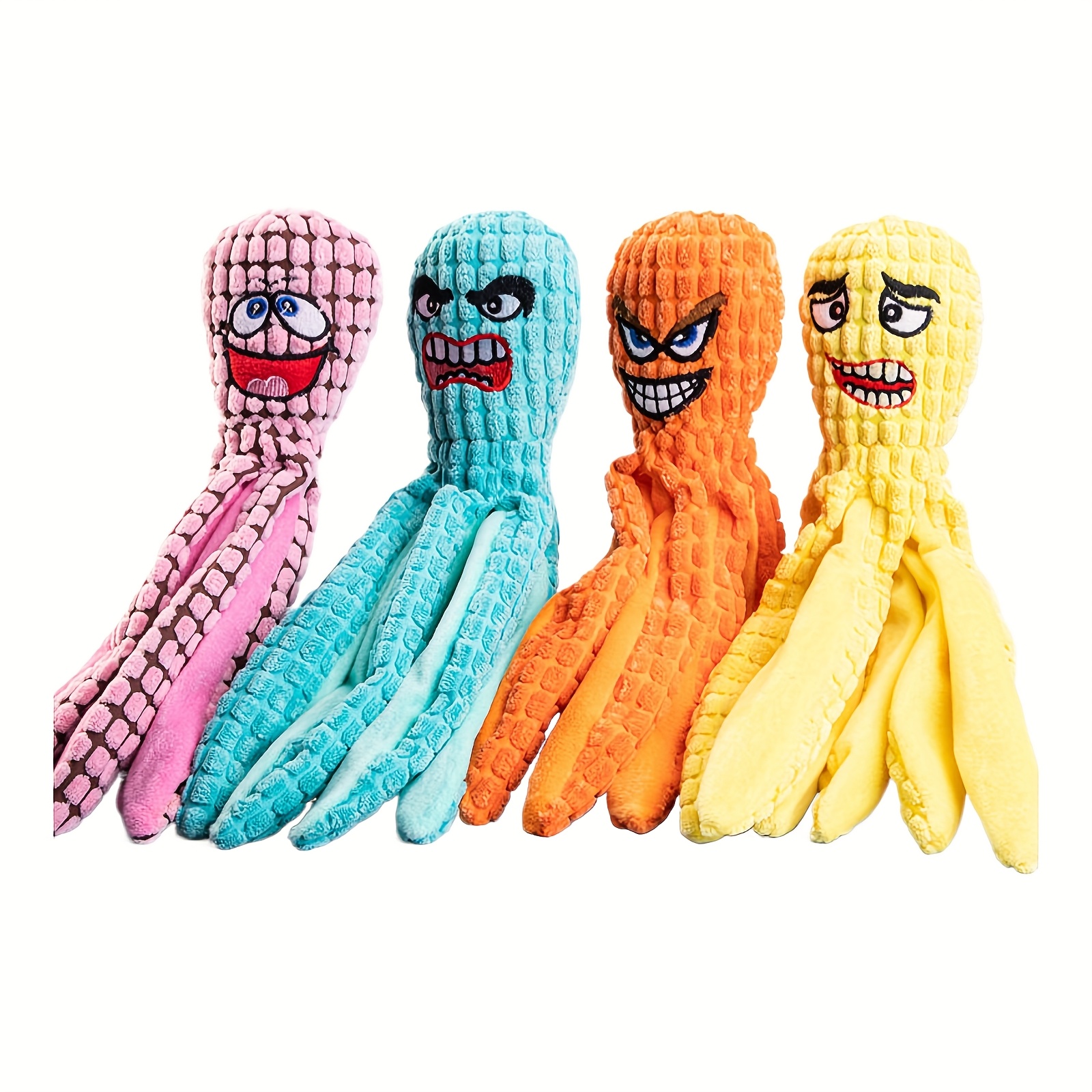 Plush Octopus Toy for Dogs - Soft, Bite-Resistant, Interactive Teething Toy with Vibrant Orange & Black Design, Perfect for All Breeds, Pet Toy|Playful Design|Durable Fabric