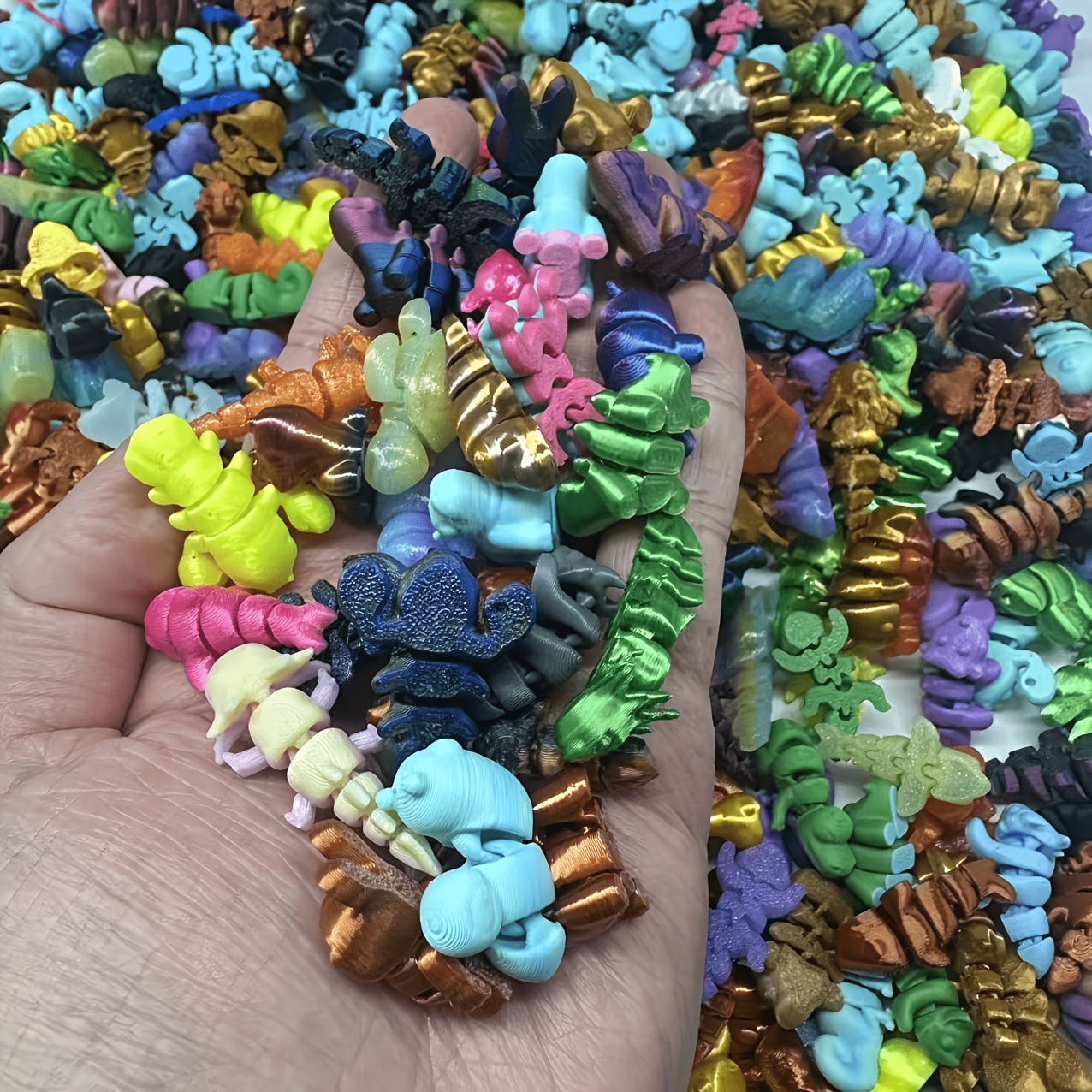 77pcs 3D Printed Movable Animal World Toy Set
