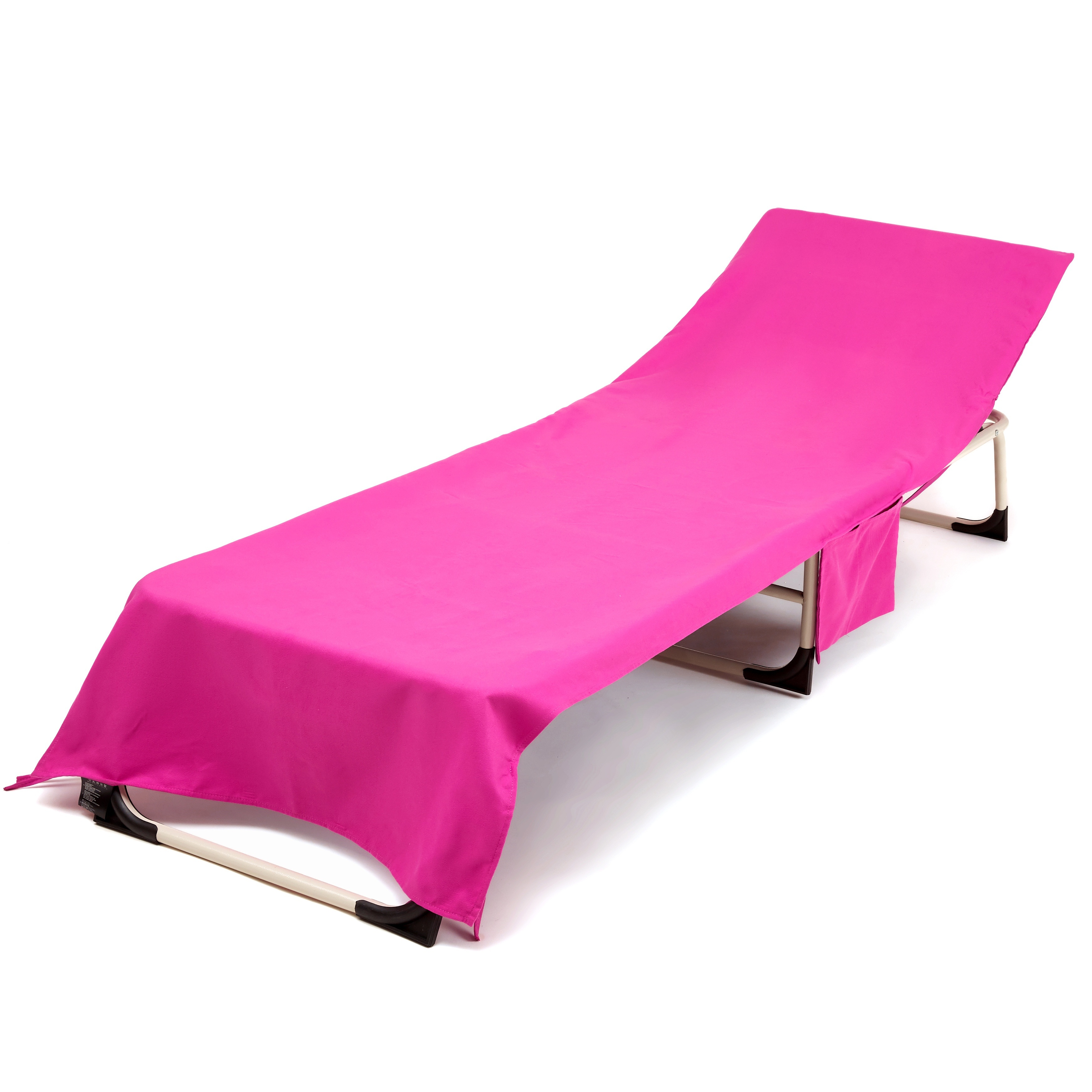 Image of 1pc Quick-dry Microfiber Beach Chair Cover With Pockets - Lightweight Outdoor Lounge Chair, Adjustable Strap Fit For Poolside,, Camping & Balcony - Fits Most Chairs (-like Fabric) - Use