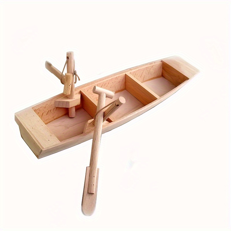 Home Decoration Ornaments Wooden Small Wooden Boat Model - Temu