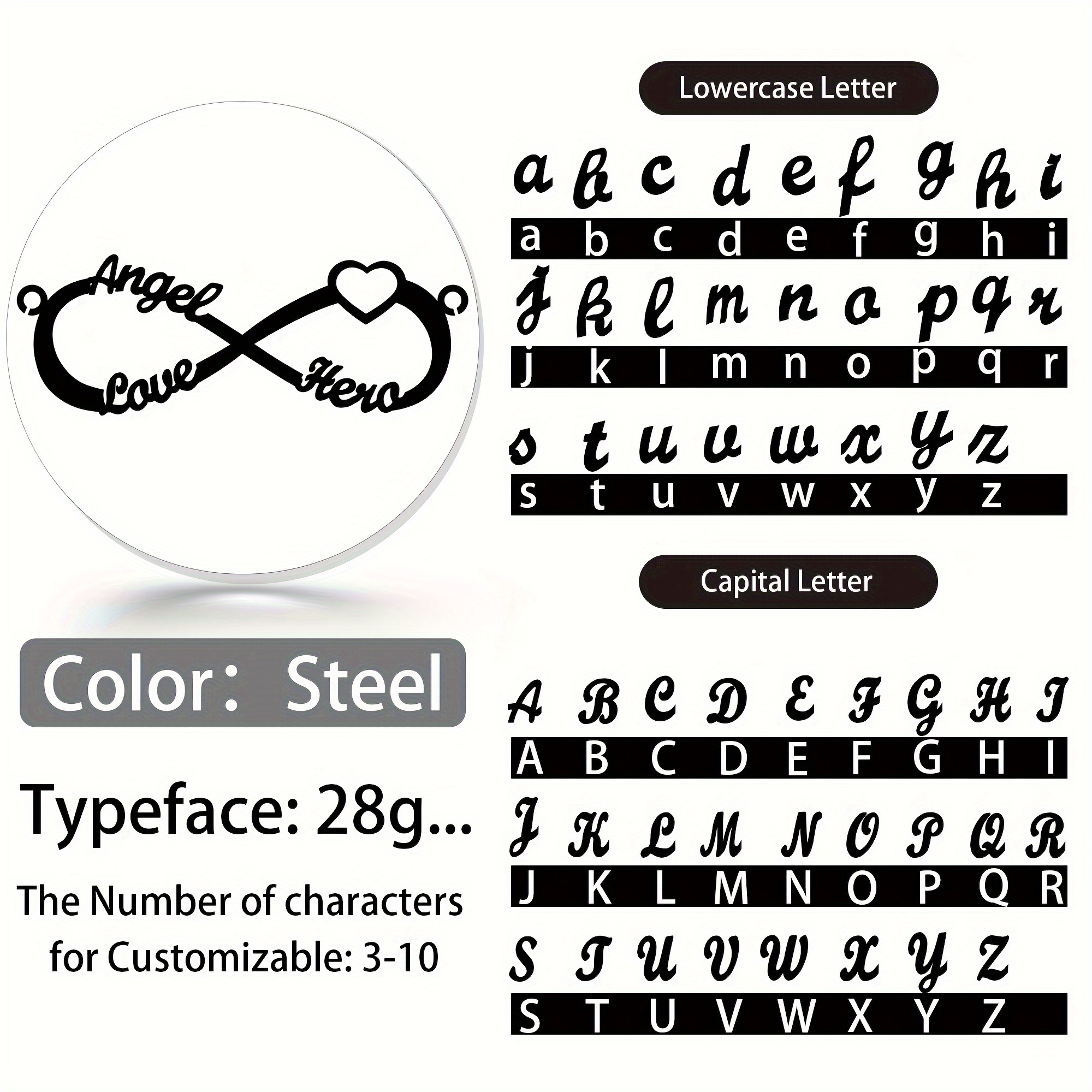 Customized Personalized Stainless Steel Infinite Name Chain Temu