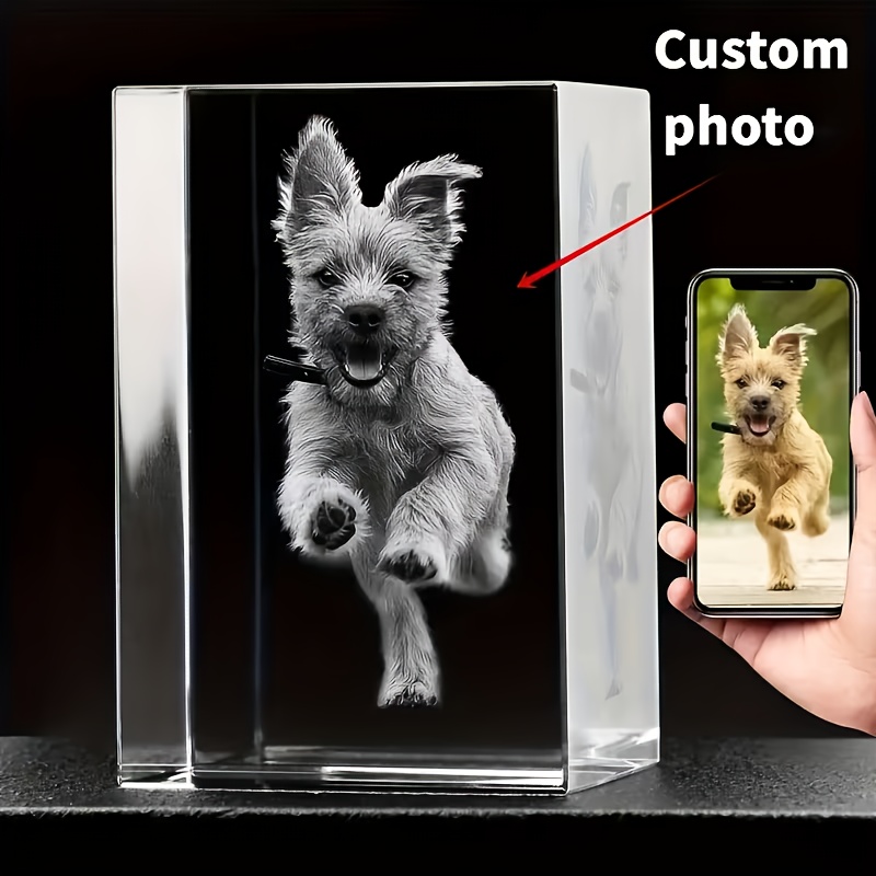 TEMU 1 Personalized Inner-carved Portrait Photo, Featuring Pet Cat Or Dog Images, For Placement In Bedrooms, Living Rooms As Holiday Commemorative