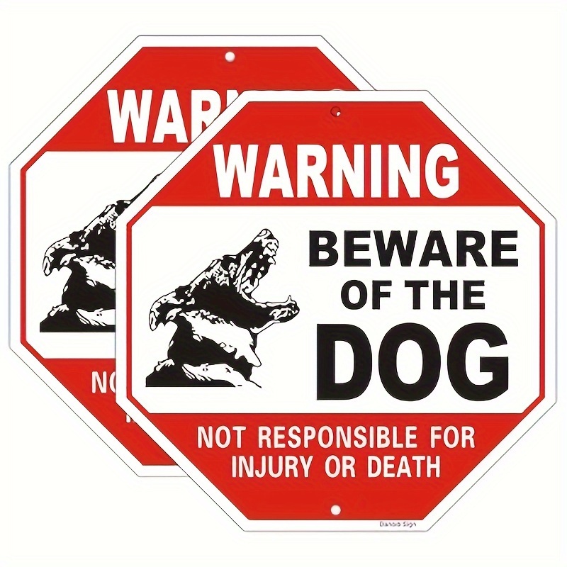 

Beware Of Dog Signs For Fence, (2 Pack) 12x12 Inches Octagon Warning Sign Rust Free.040 Aluminum Metal Sign Fade Resistant Uv Protected Weatherproof Dog Sing Indoor/outdoor Use