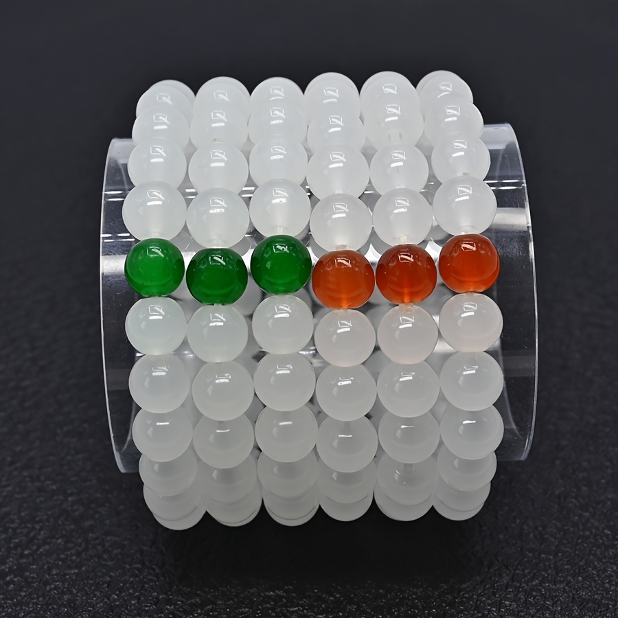 2 Pairs Elegant Women's Transparent Glass Bead Bracelets
