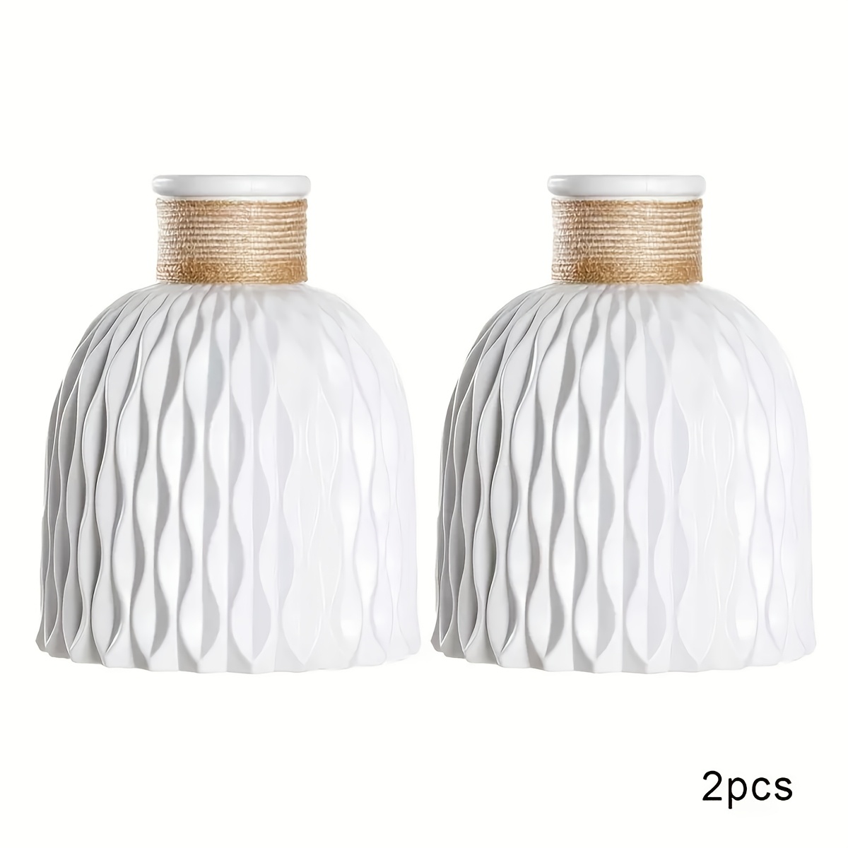 2pcs Ripple Vases, Solid Color Table Decor - Decoration, Style For Home And Parties, Valentine's Day Gift