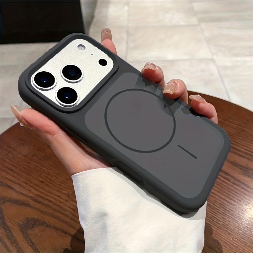 TEMU de Teléfono de Lujo Magnética de Color Compatible con iPhone 17ProMax 17Pro, Carga Inalámbrica Magnética, Antigolpes