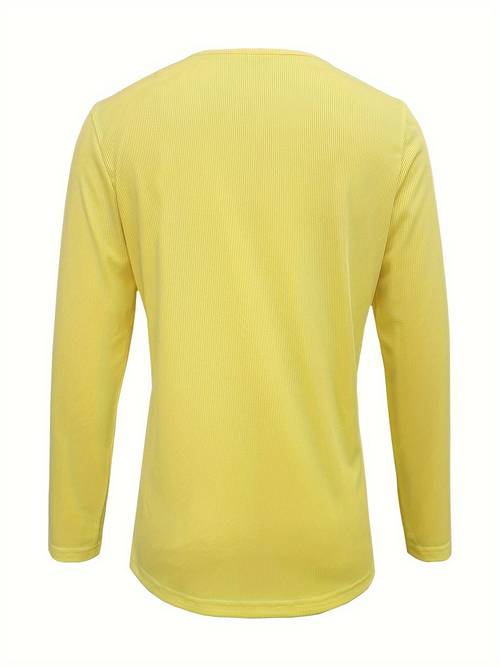 womens elegant long sleeve blouse vibrant yellow lace trim round neck top semi sheer washable casual formal wear spring semitransparent fabric spring style breathable top stylish top trendy women