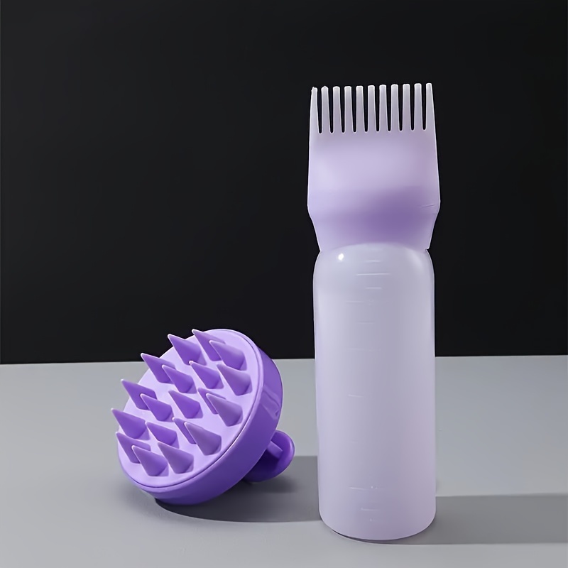 

Bouteilles applicatrices de colorant capillaire pour massage du cuir avec têtes en brosse en silicone - Cheveux de type normal, distributeur de colorant capillaire et accessoires de soins du cuir