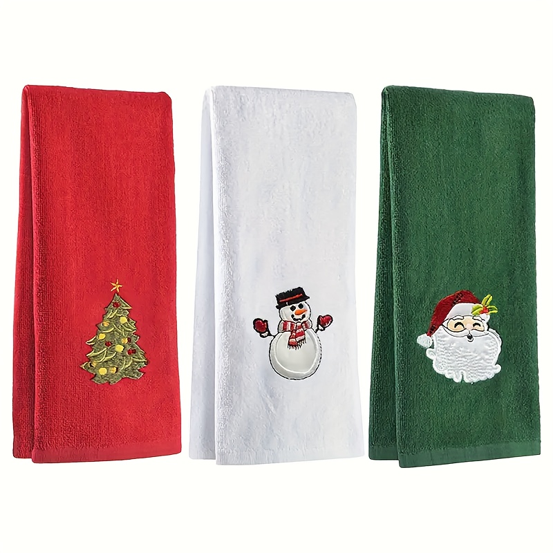 

3-pack Christmas Hand Towels Set, Soft Absorbent Kitchen Dish Towels, Cotton, For Bathroom, Housewarming, Holiday Decor, Christmas, , Easter Party Table Decor