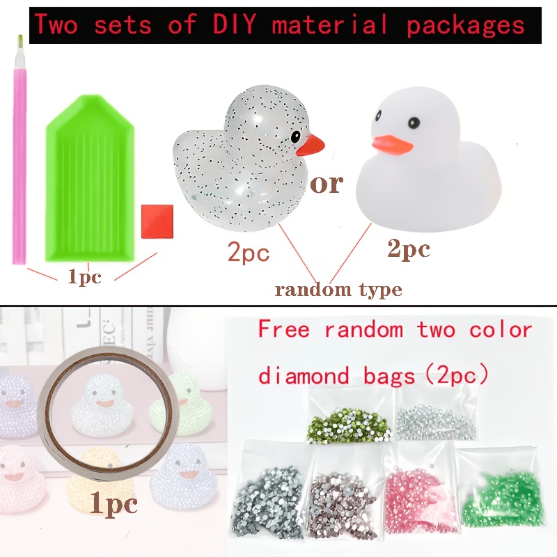 [ Art Ornaments] Complete Diamond Duck Handmade Set, Creative Paste Ornaments, Home And Office Decorations, With Diamond Paste Tools
