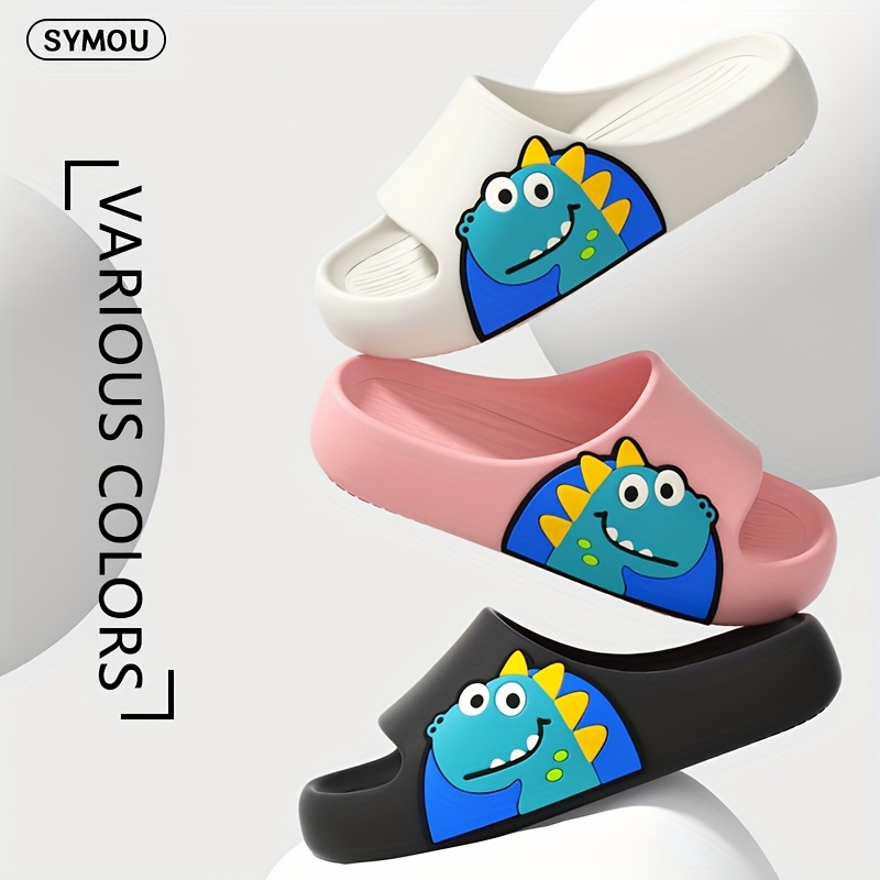 Youngsters' Soft & Comfortable Cartoon Character Slides - Thick Sole EVA Sandals for Indoor/Outdoor Use, Lightweight & Breathable, Perfect for Bathroom & Home, Youngsters'S Slippers, Playful Design, Durable Footwear