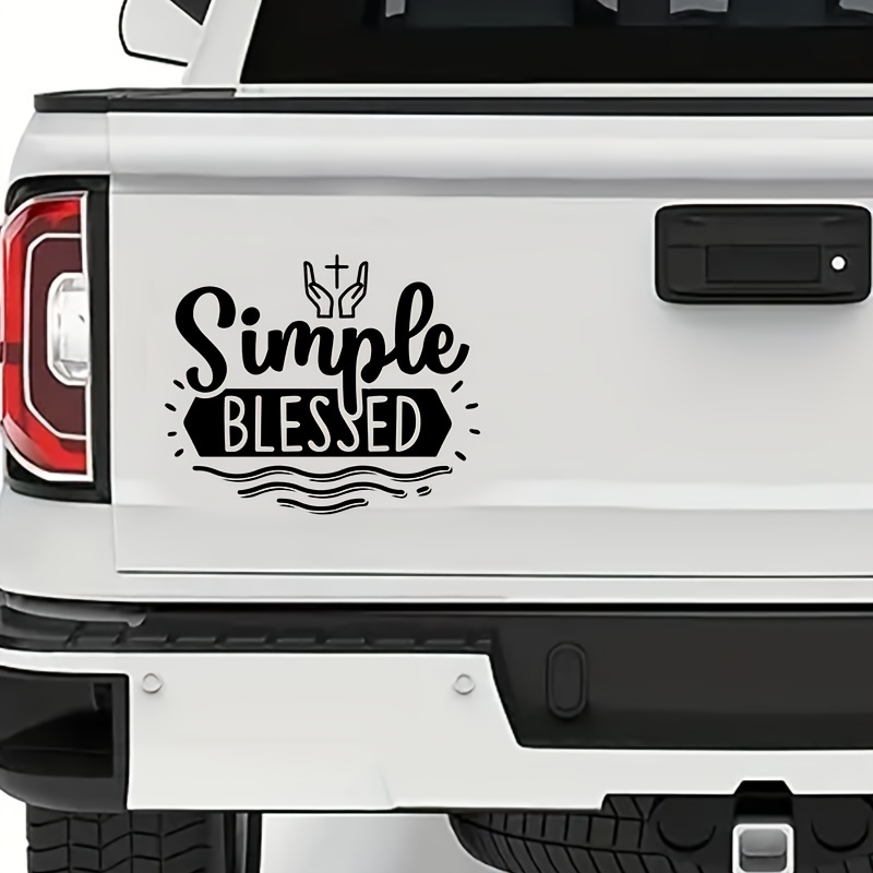 Simple Blessed Car Stickers Laptop Water Bottle Car Truck - Temu Australia