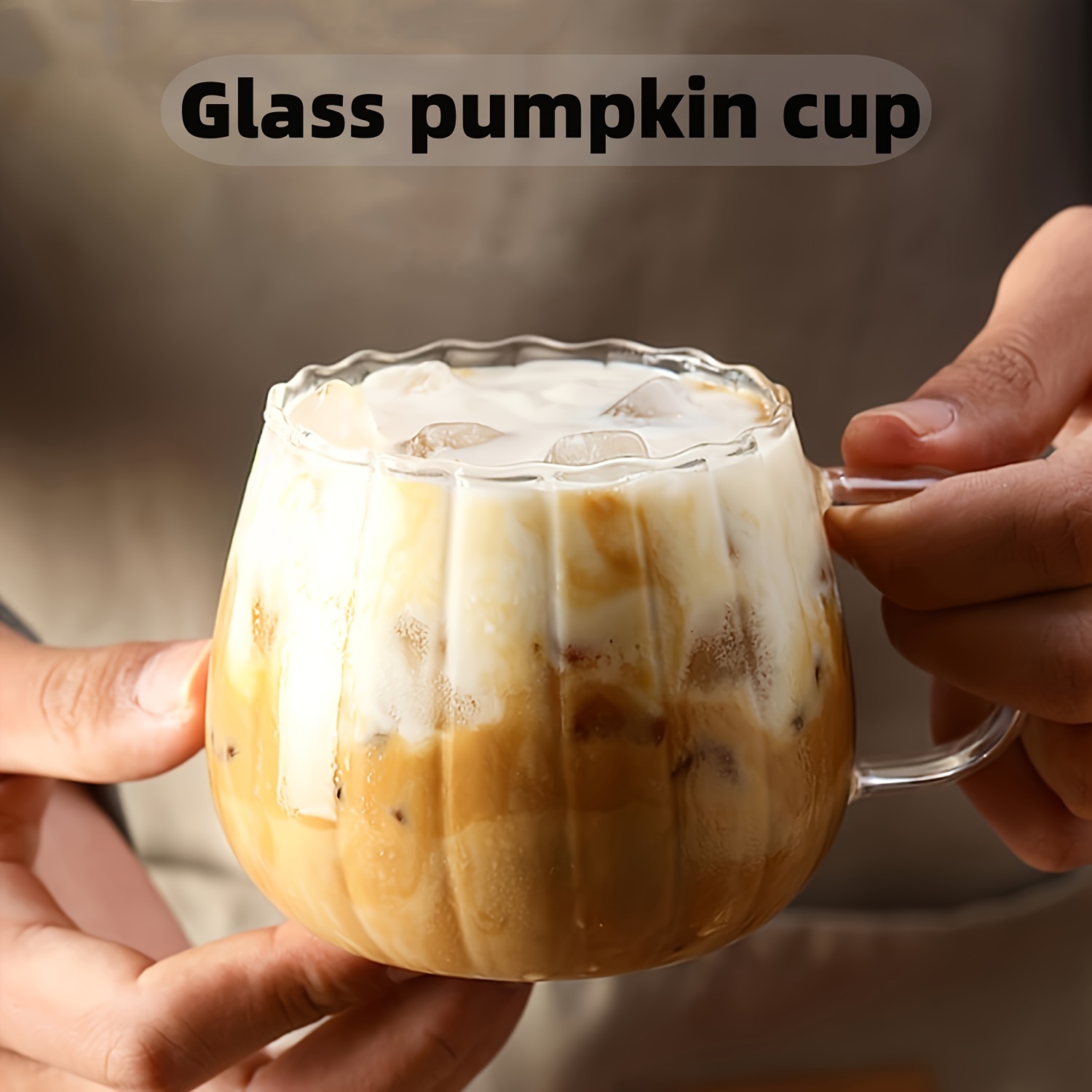 

1pc Glass Pumpkin Cup - Hand Wash Only, Reusable, Insulated, Multipurpose, Transparent Pumpkin-shaped Coffee Mug With Handle For Tea, Milk, Hot Beverages - Ideal For , Christmas, And Various Holidays