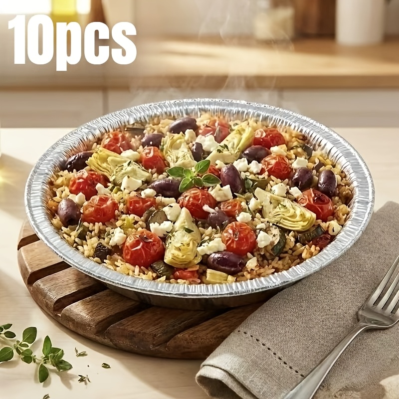 TEMU Heavy-duty Thick Aluminum Foil Baking Tray, A Versatile Food Container Suitable For Ovens And Freezers, Ideal For Meal Prep, Baking, Grilling,