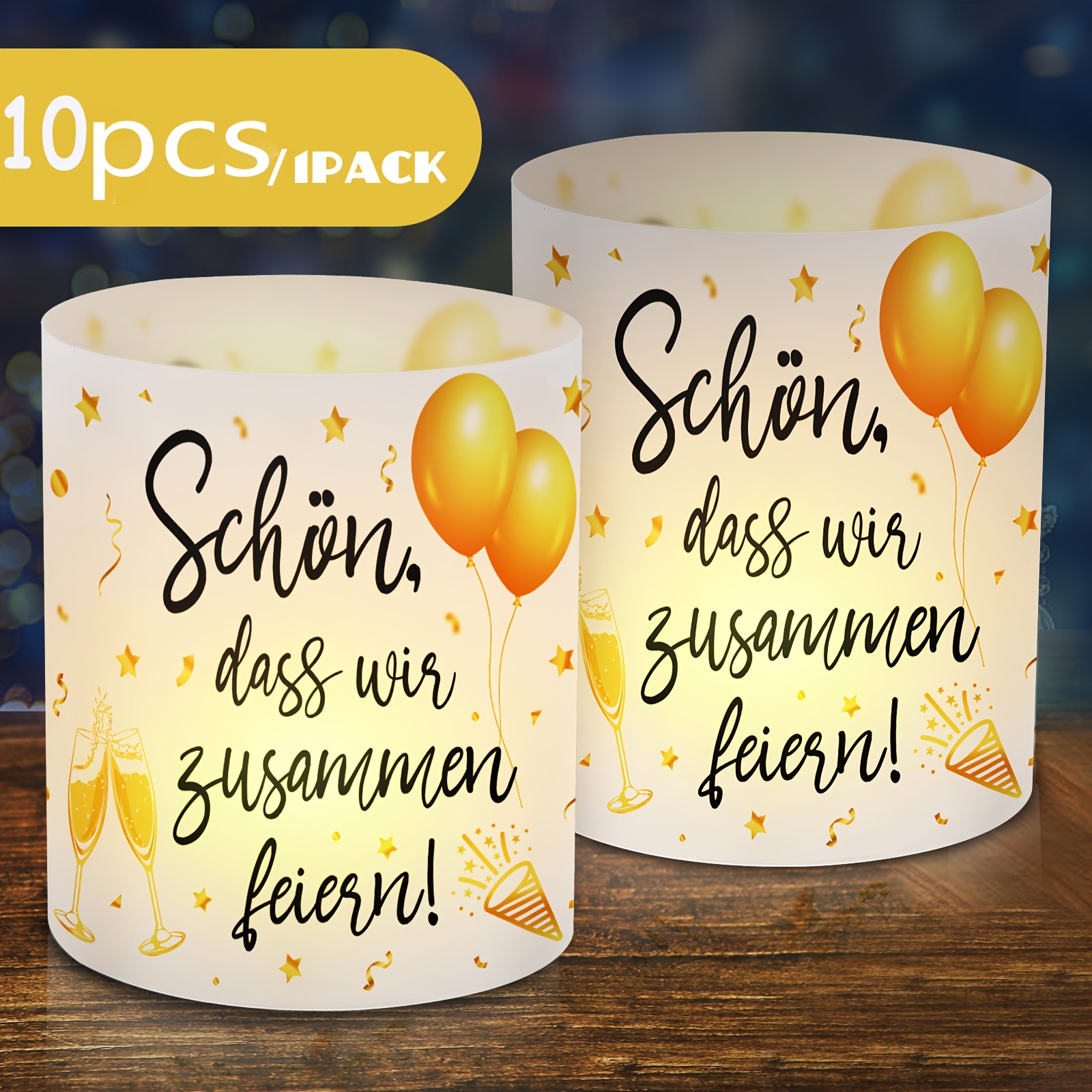 E-shop 10 Stück Lampenschirm Tischdekorationen – Mit der warmen "Schön, dass wir zusammen feiern" – Vielseitige festliche Deko geeignet für Hochzeiten,